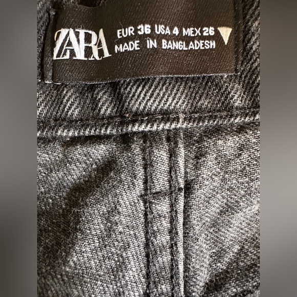 Zara Black Washed Button Fly High Rise Jeans Size 4 - Picture 6 of 6